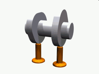 Animation showing continuous rotating cams