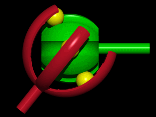 Animation of a simple constant-velocity joint.